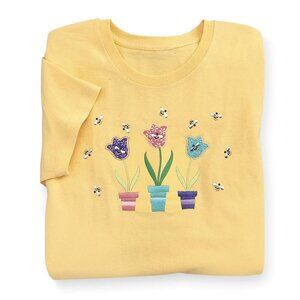 NEW‎ COUNTRY STORE Tulip Trio Tee Size L Color Yellow